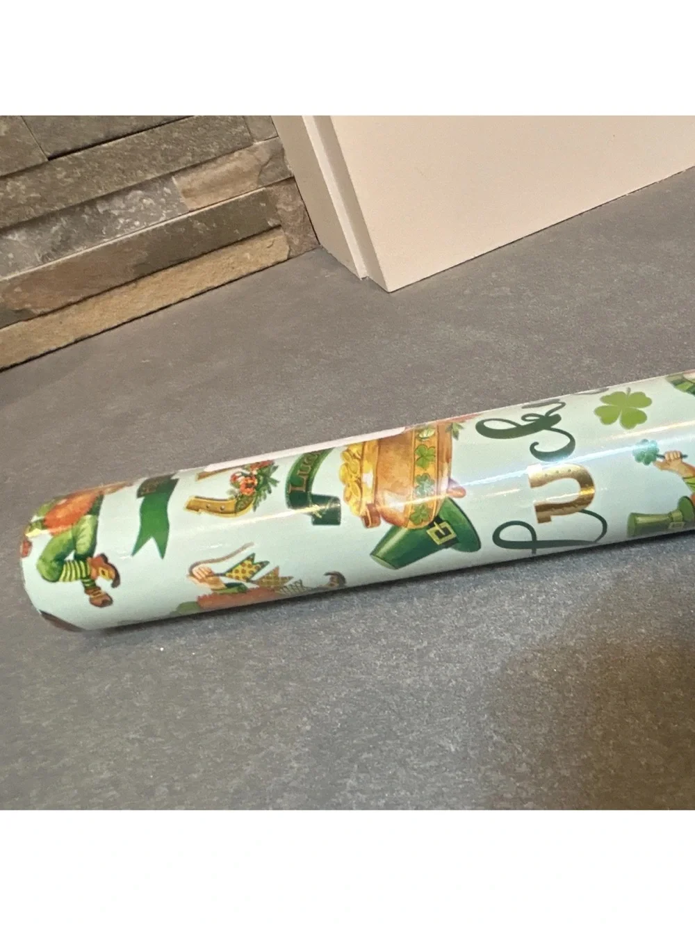 Festive St. Patrick's Day Reversible Lucky Green and Gold Gift Wrap